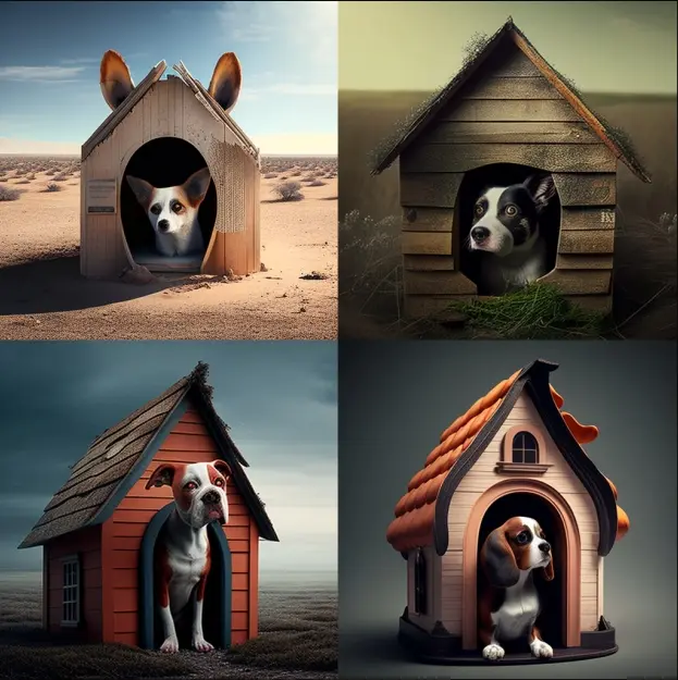 Dog house style 4c midjourney
