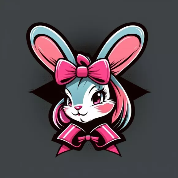 Cute bunny pink bow on head 4